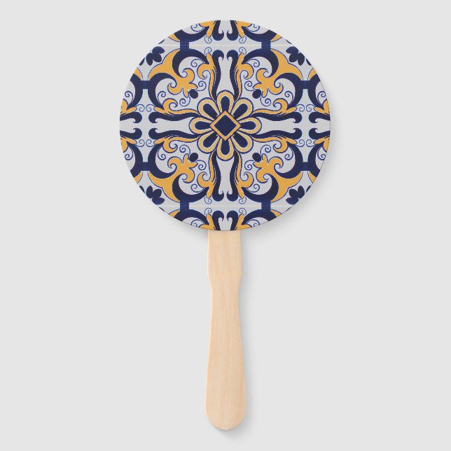 Éventail Motif en tuiles portugaises (Devant)