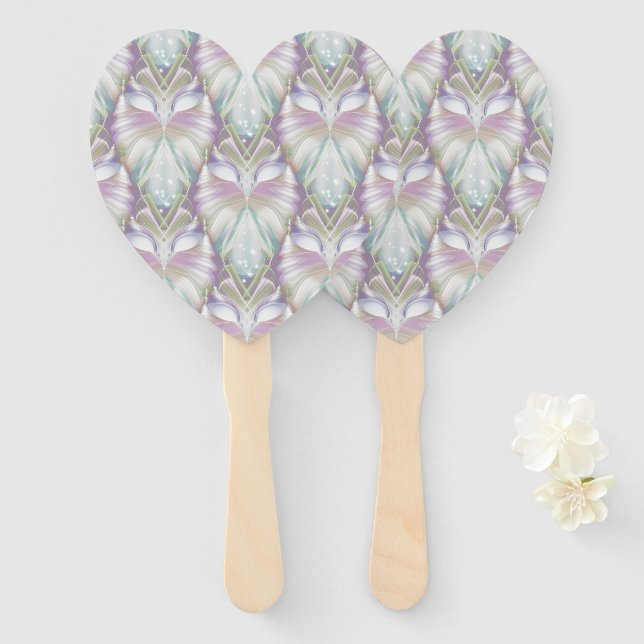 Éventail Motif Oracle Owl Pastel Purple (Devant et derrière)