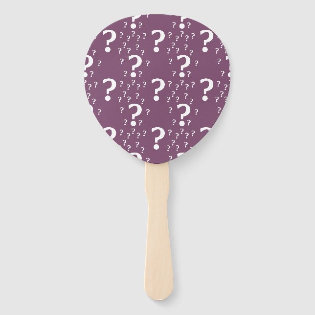 Éventail Mystère question marque énigme puzzle mauve (Dos)