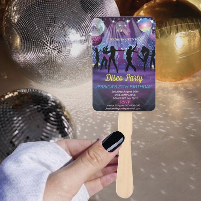 Éventail Neon Glow Disco Dance Anniversaire (Créateur téléchargé)