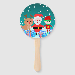 ÉVENTAIL NOËL AVEC PÈRE NOËL ET SES AMIS