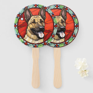 Éventail Noël Malinois Belge en Verre