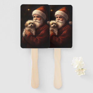 Éventail Noël maltais avec le Père Noël Festif