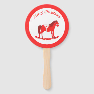 Éventail Noël scandinave Cheval Rocse Custom