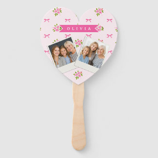 Éventail Nœud Floral Féminin Coquette Rose Personnalisé
