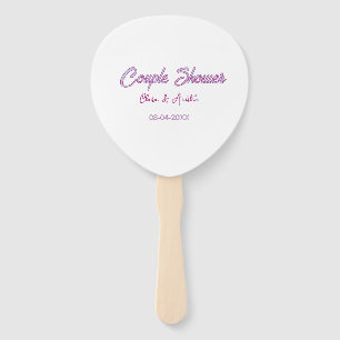 Éventail nom de douche de couple date gris tendance simple