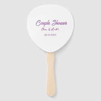 Éventail nom de douche de couple date gris tendance simple 