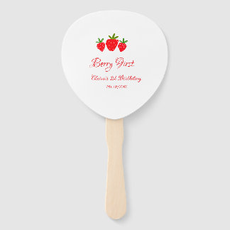 Éventail nom de fraise rouge 1er anniversaire stylis