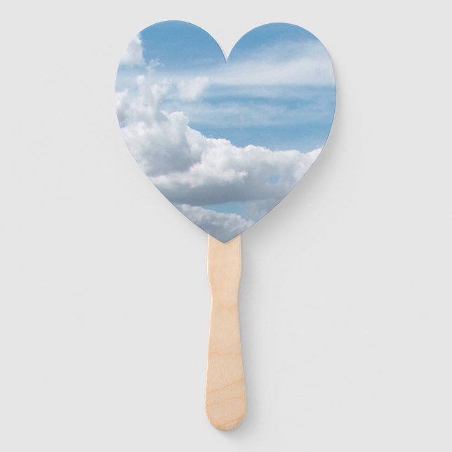 Éventail Nuages blancs dans le ciel bleu (Dos)