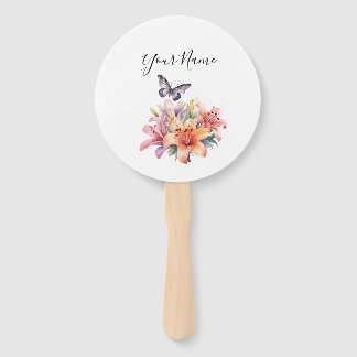 Éventail Numéro de table élégant avec design floral et papi