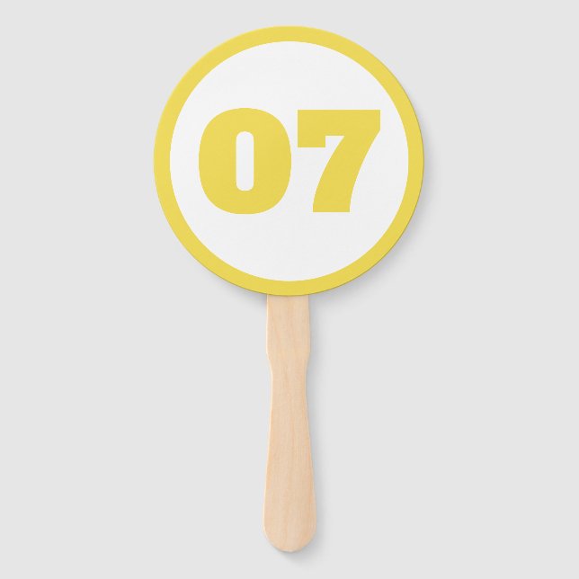 Éventail numéro personnalisé jaune (Devant)