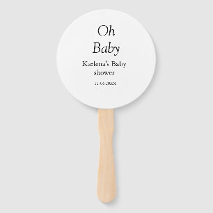 Éventail Oh bébé ajouter nom baby shower date simple minimu