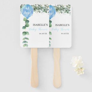 Éventail Oh Boy ballon verdure eucalyptus baby shower
