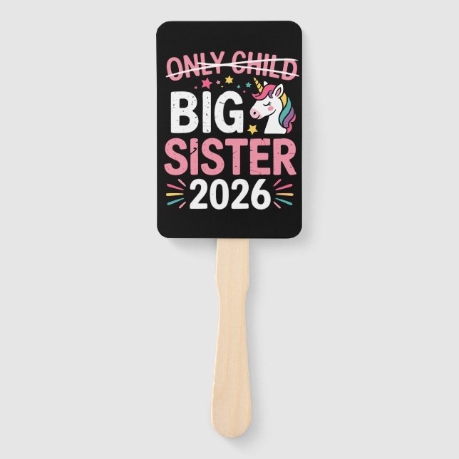 Éventail Only Child Crossed Out Big Sister 2026 Pregnancy  (Devant)