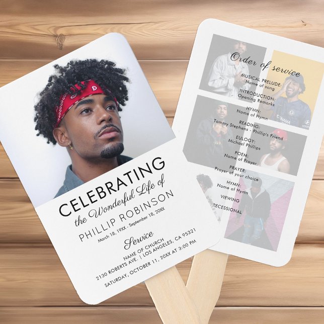 Éventail Ordre des funérailles | Programme commémoratif - M (Créateur téléchargé)