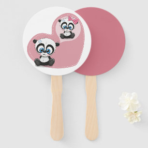 Éventail Ours en peluche Panda Rose Mariage Enterrement de