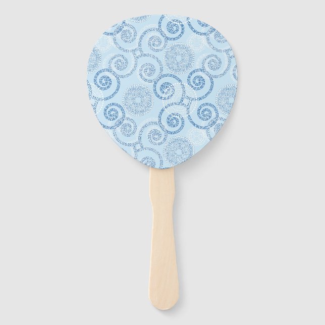 Éventail Paddle Fan Blue Pearls (Devant)