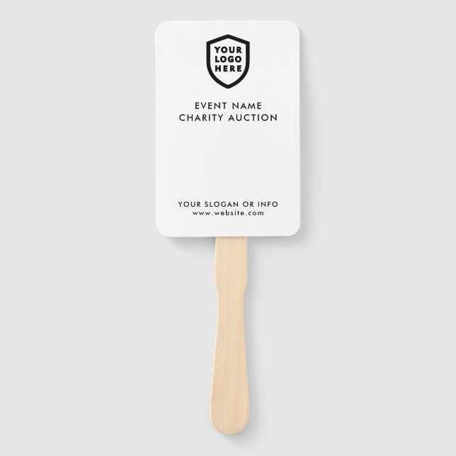 Éventail Pagaie d'enchères | Carity Event Bid Modern Logo (Devant)