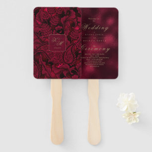Éventail Paisley Mariage officiel Burgundy ID767