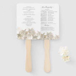 Éventail Palm Trees Tropical Modern Wedding Programme
