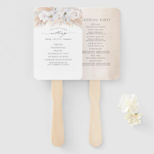 Éventail Pampas Grass White Orchidées Programme de mariage 