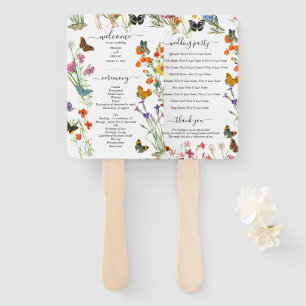 Éventail Papillons fleur sauvage Programme de mariage flora