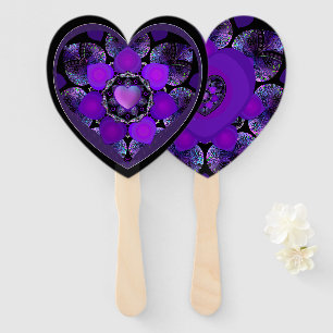 Éventail Parapluie violet & coeurs .7