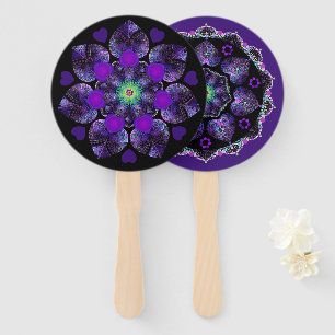 Éventail Parapluie violet & coeurs .7