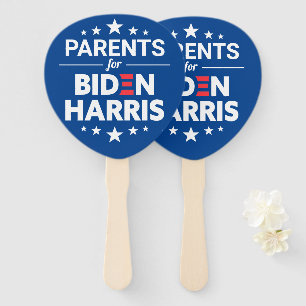 Éventail Parents pour Biden Harris Texte personnalisé bleu