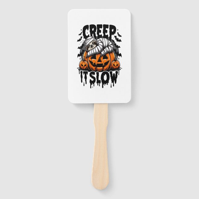 Éventail Paresseux Mignon Joyeux Halloween (Devant)