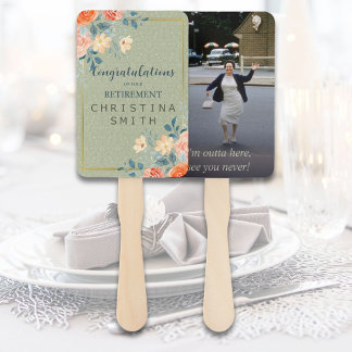 Éventail Parti de la retraite de l'aquarelle florale rustiq