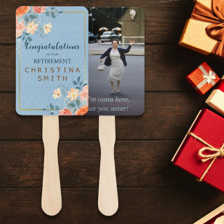 Éventail Parti de retraite de l'Elégant Floral Moderne