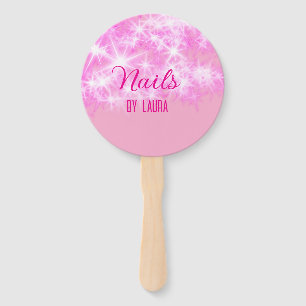 Éventail Parties scintillant rose girly pastel ongles ajout
