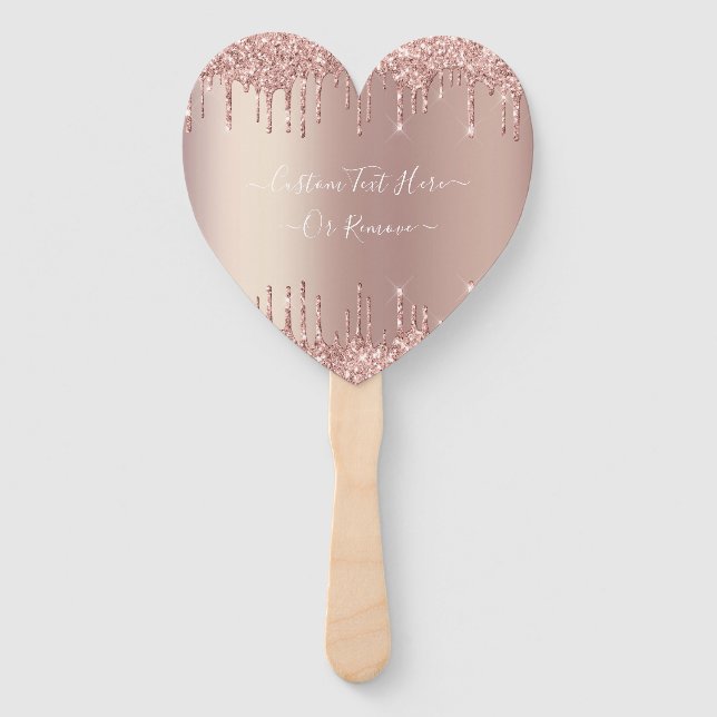 Éventail Parties scintillant rose Gold Blush Éclats Texte p (Devant)