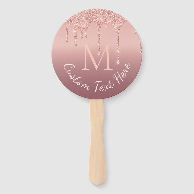 Éventail Parties scintillant rose Gold personnalisée Votre  (Dos)