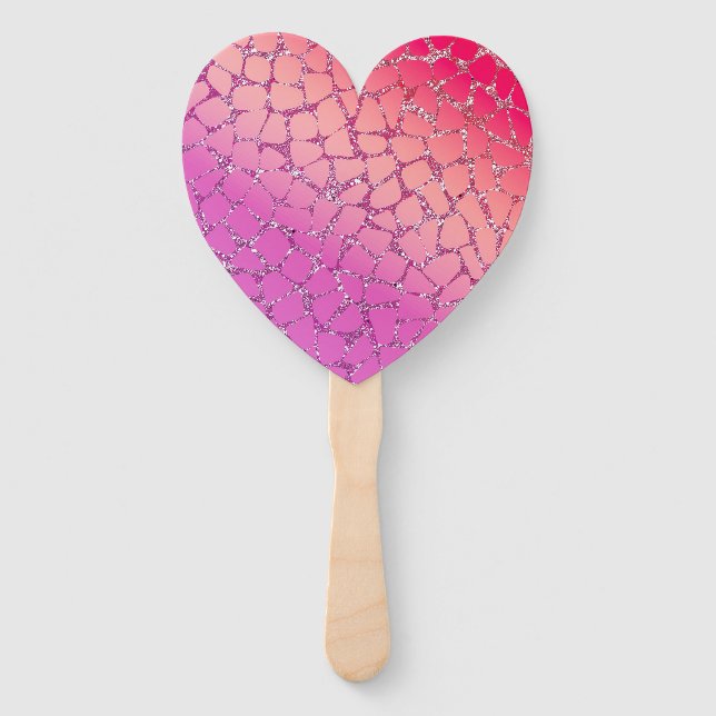Éventail Parties scintillant ROSE STYLISH MODERNE (Devant)