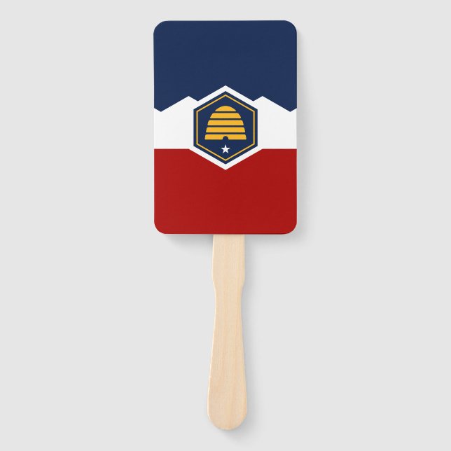 Éventail Patriotic set of hand fans with flag of Utah (Devant)