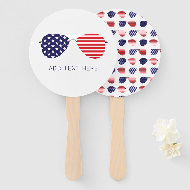 Éventail Patriotic USA Aviator Lunettes de soleil Ajouter s (Devant et derrière)