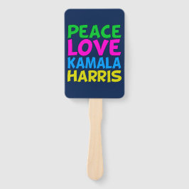 Éventail Peace Love Kamala Harris Cute Blue