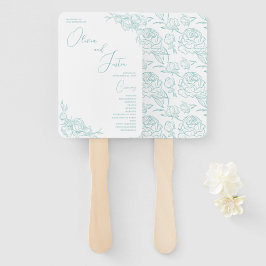 Éventail Peony Elegance Wedding Programme