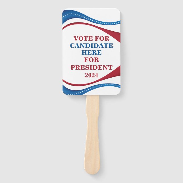 Éventail Personnalisé Ajoutez Votre Propre Rallye Candidat  (Devant)