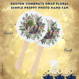 Éventail Personnalisé Félicitations Grad Floral Simple Prep