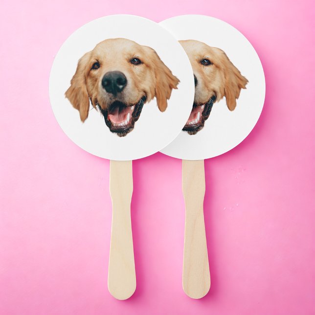 Éventail Personnalisé Visage Chien Papa New Papa fête Anniv (Créateur téléchargé)