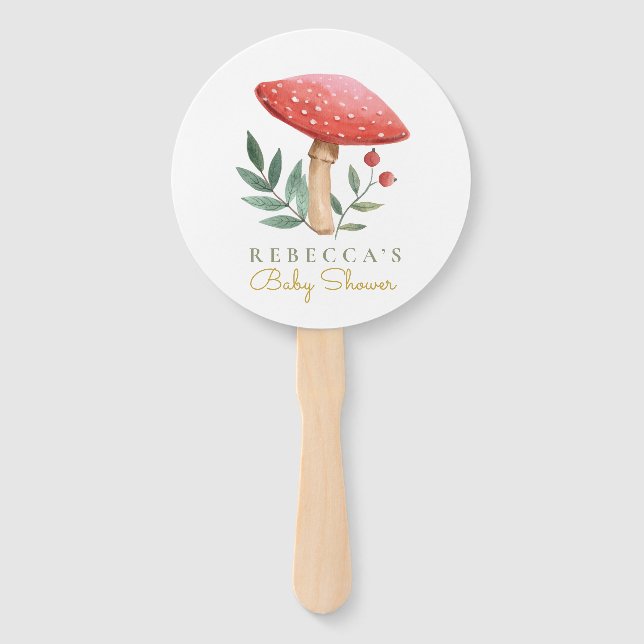 Éventail Petite champignon rouge Anniversaire Balises cadea (Devant)