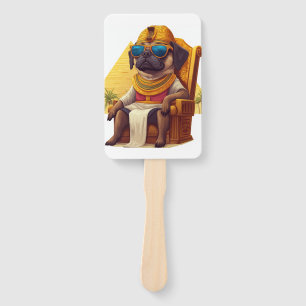 Éventail Pharaoh Pug � Chien de l'Égypte antique