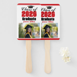 Éventail Photo de la promotion rouge 2026 personnalisé pour