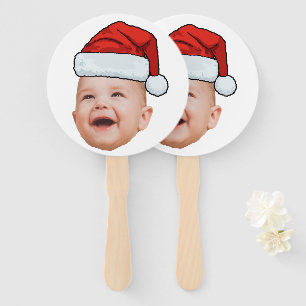 Éventail Photo de visage de bébé personnalisé Noël du Père