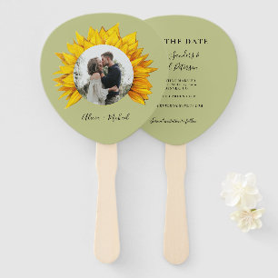 Éventail Photo tournesol mariage rustique enregistrer la da