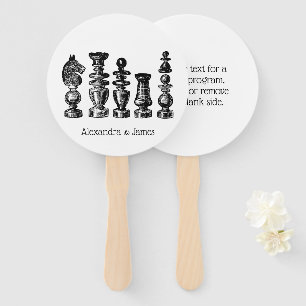 Éventail Pièces de jeu d'échecs Art vintage