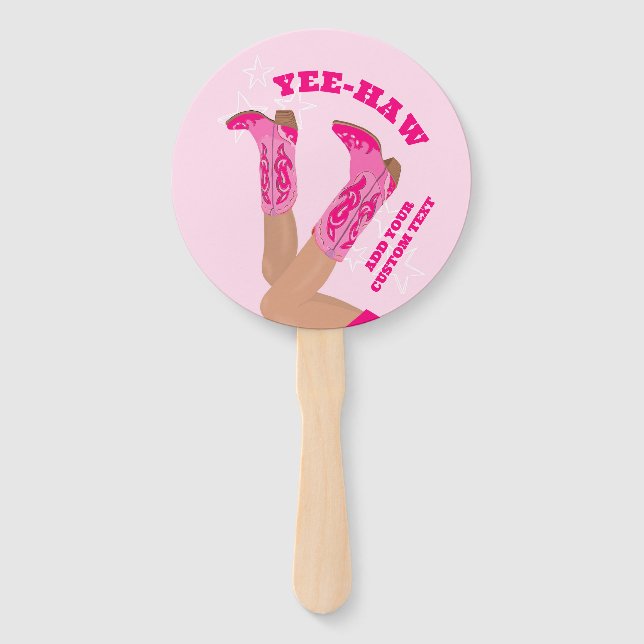 Éventail Pink Cowgirl Hand Fan  (Devant)